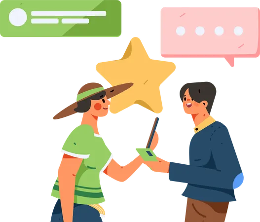 People giving feedback  Illustration