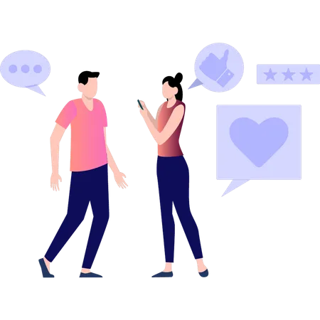 People giving feedback  Illustration