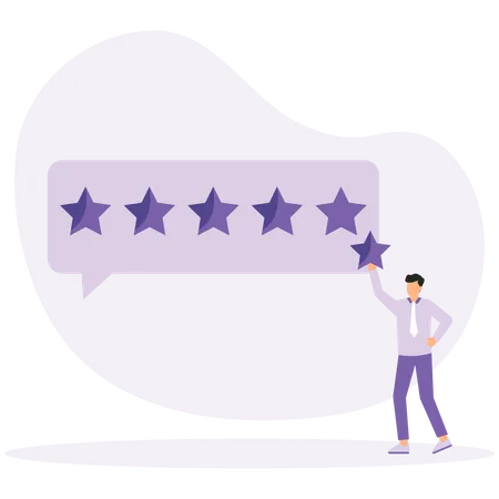 People Giving Five Star Feedback  Illustration