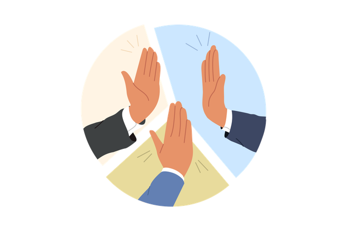 People giving high five  Illustration