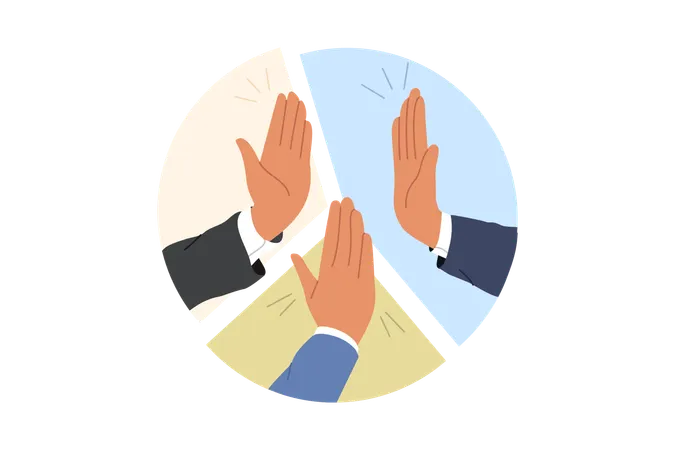 People giving high five  Illustration