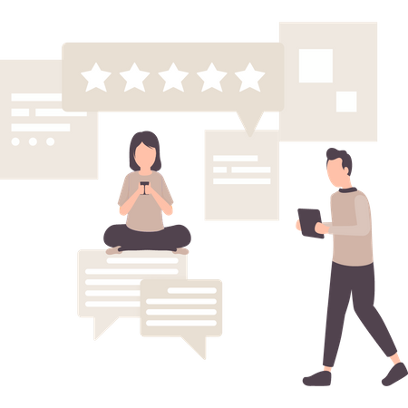 People giving online rating  Illustration