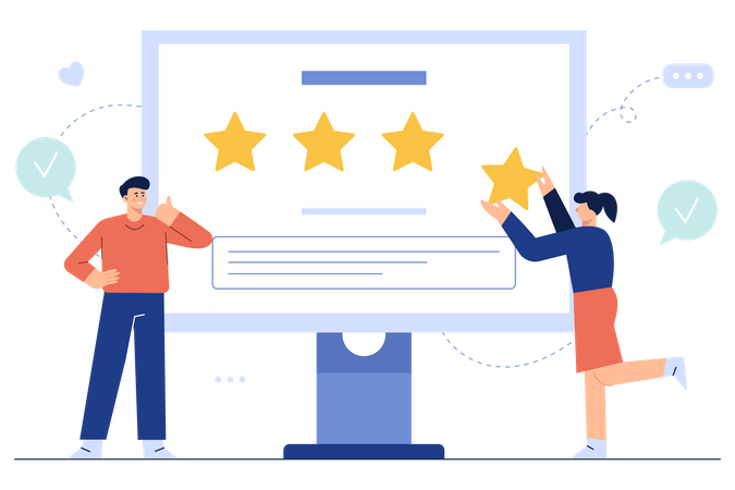 People giving online rating  Illustration