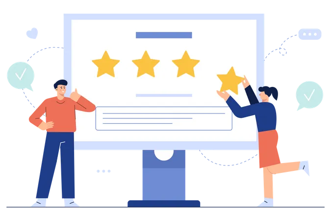 People giving online rating  Illustration