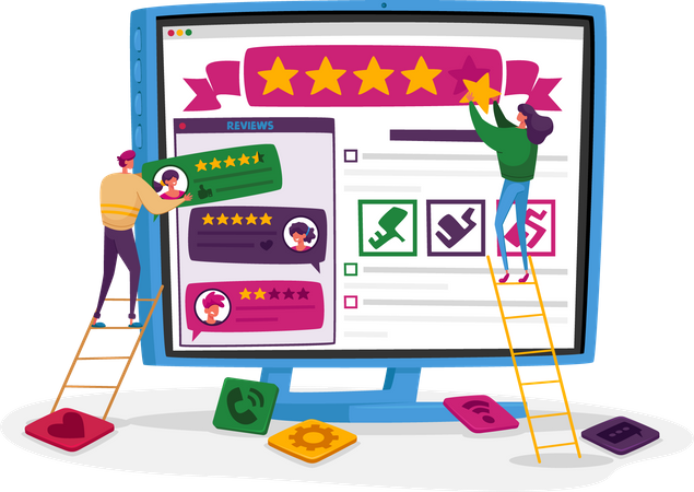 People giving online rating  Illustration