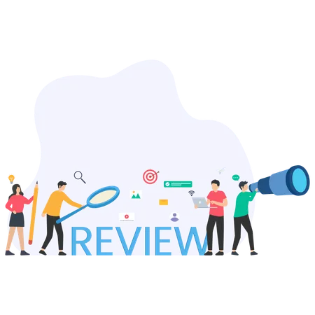 People Giving Online Review  Illustration