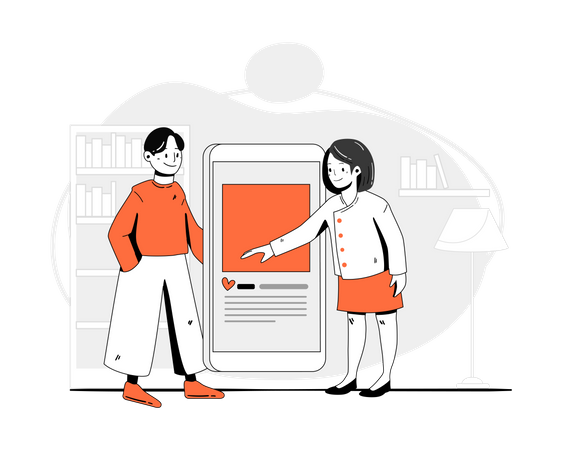 People giving product review Illustration