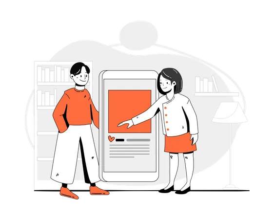 People giving product review Illustration