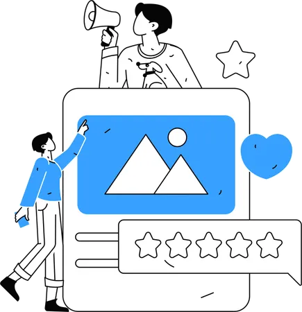 People giving product review  Illustration