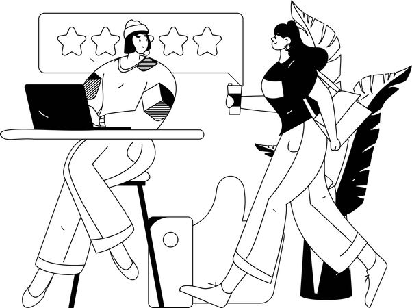 People giving rating  Illustration