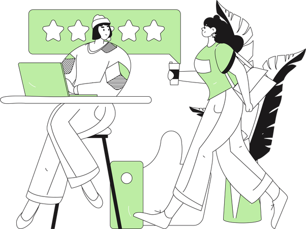 People giving rating  Illustration