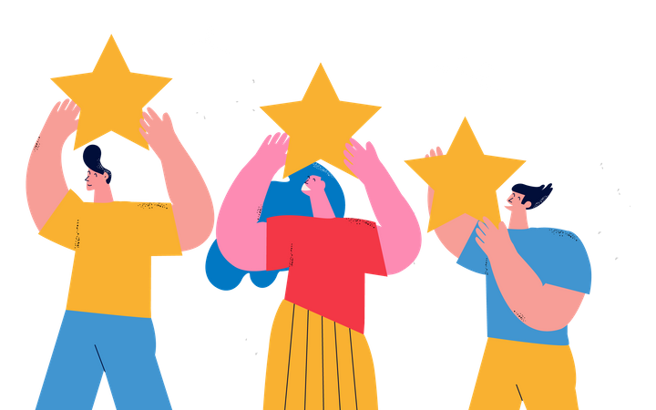 People giving rating  Illustration