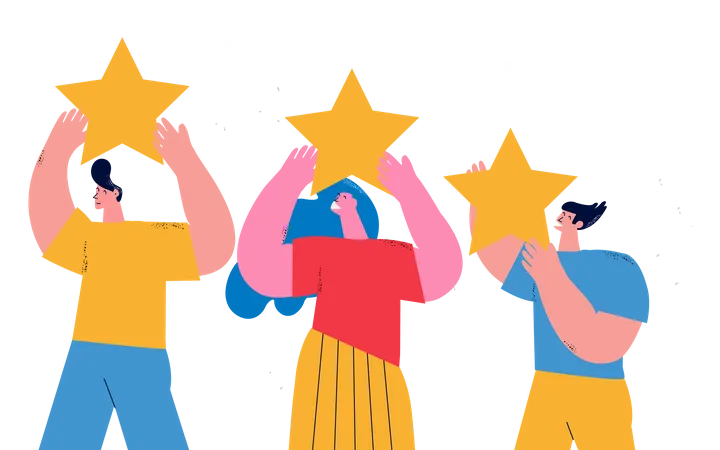 People giving rating  Illustration