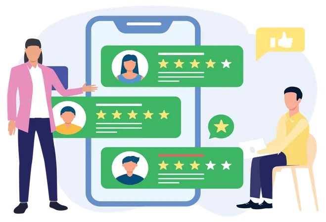People giving rating on experience Illustration