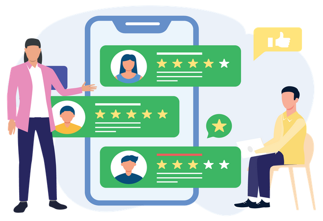 People giving rating on experience  Illustration