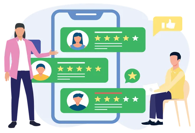 People giving rating on experience  Illustration