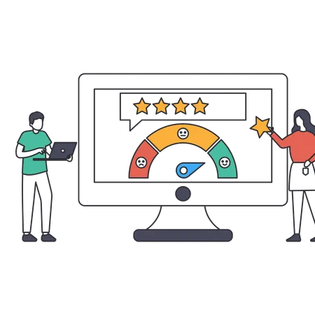 People giving shopping Rating  Illustration