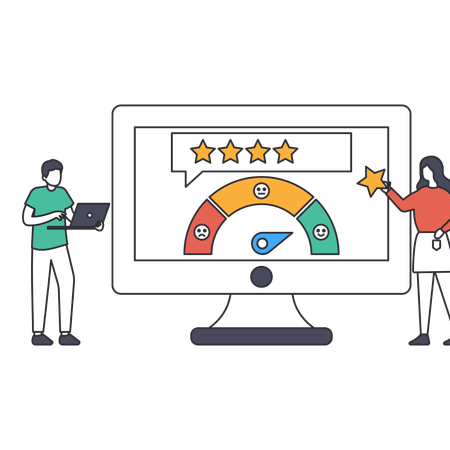 People giving shopping Rating  Illustration