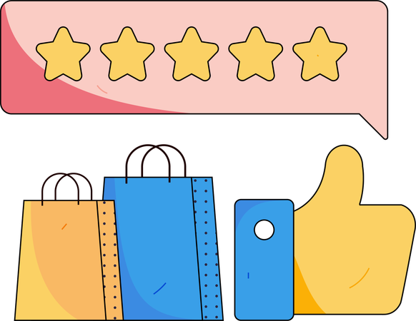 People giving shopping reviews  Illustration