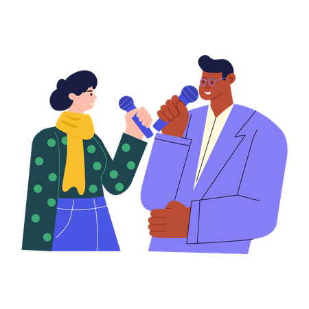 People giving speech freedom  Illustration