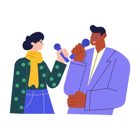 People giving speech freedom  Illustration