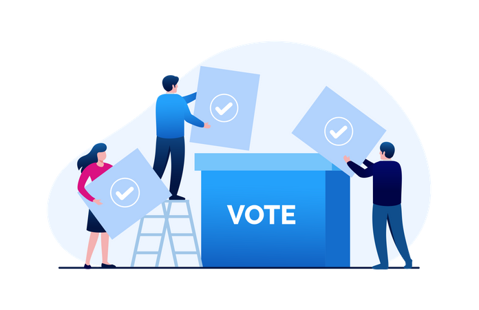 People giving vote  Illustration