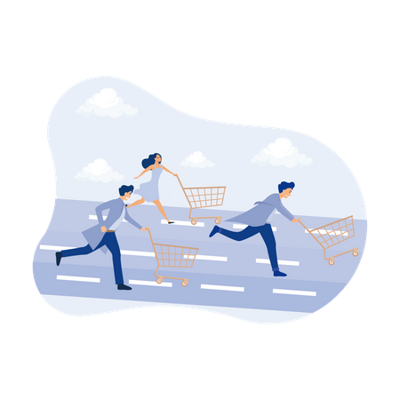People going for shopping  Illustration