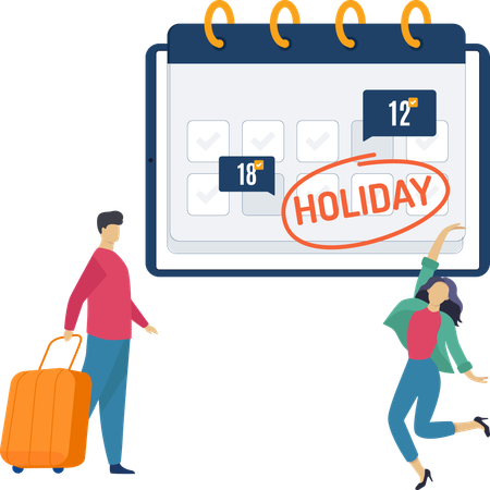 People going on company holiday  Illustration