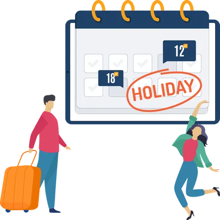 People going on company holiday  Illustration