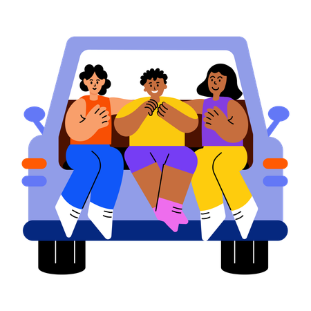 People going on friends trip  Illustration