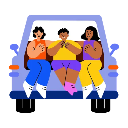People going on friends trip  Illustration