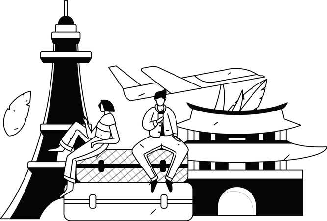 People going on international travel  Illustration