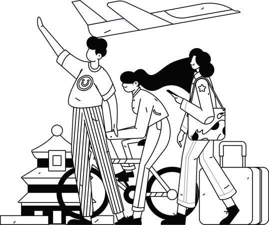 People going on journey  Illustration