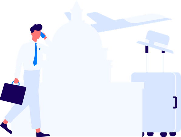 People going on overseas journey  Illustration