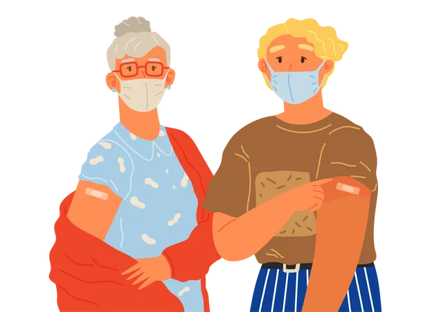 People got vaccinated by covid vaccine  Illustration