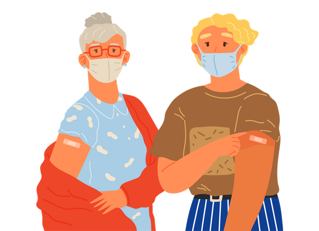 People got vaccinated by covid vaccine  Illustration