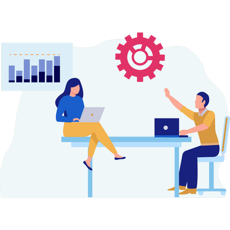 People graphing control panel  Illustration