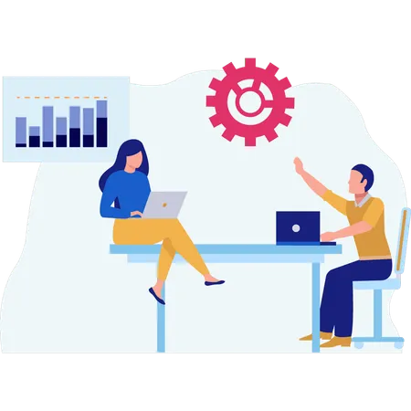 People graphing control panel  Illustration