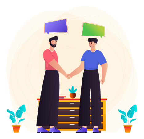 People Greeting Each Other Illustration