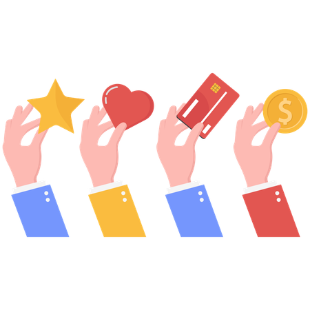 People hands holding donation jar with coin  Illustration