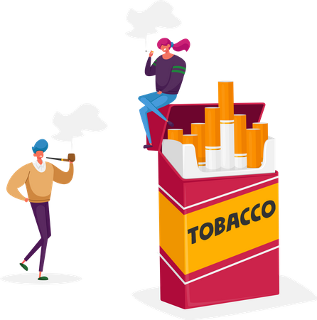 People have smoking habit  Illustration