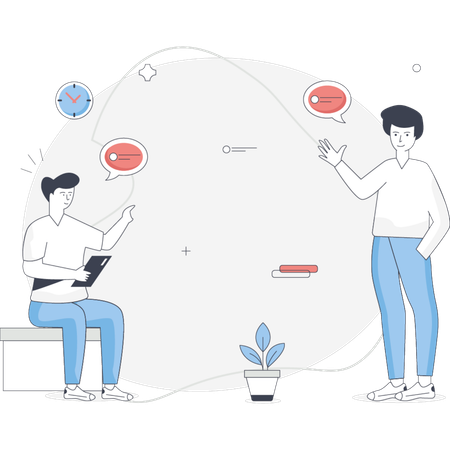 People having business collaboration  Illustration