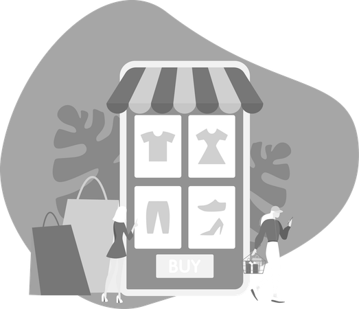 People Having Buying Experience  Illustration