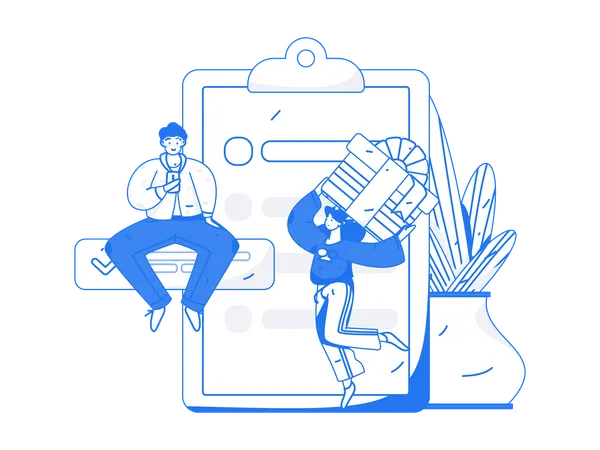 People having Shopping list  Illustration