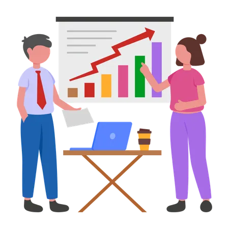 People having Standup Meeting  Illustration