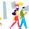 walking to office illustration free download