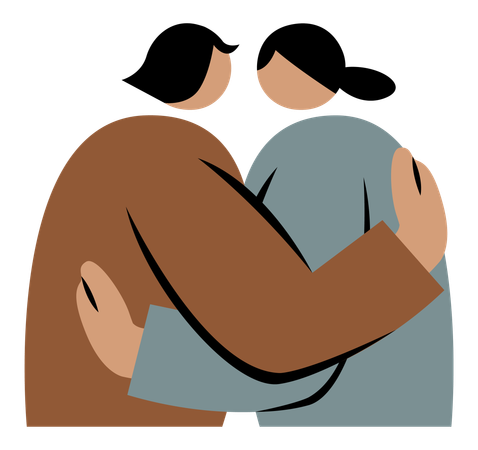 People Hugging  Illustration