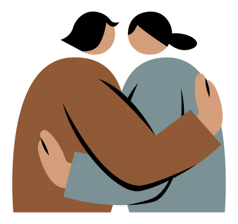 People Hugging  Illustration