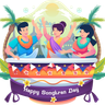 enjoying songkran festival illustrations free