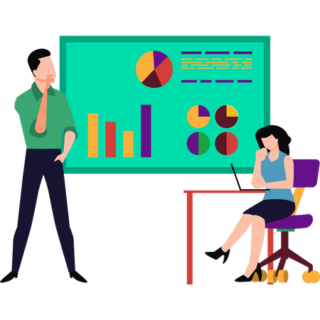 People in business conducting business analysis  Illustration